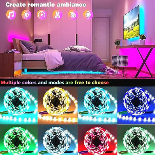Fita de LED USB 1-30m RGB SMD 2835 com Mudança de Cor, Controle por Aplicativo Bluetooth, Fita de Diodo LED para Decoração de Quarto e Iluminação Traseira de TV