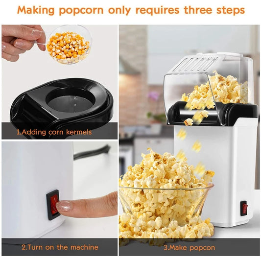 Máquina Elétrica de Pipoca Doméstica 220V 110V, Mini Máquina Automática de Fazer Pipoca com Ar Quente para Uso Doméstico DIY, Cozinha, Presente para Crianças