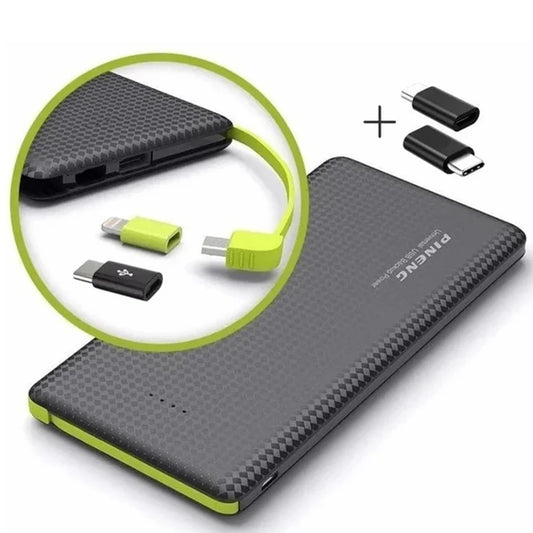 Power Bank 10000mAh Portátil, Carregamento Rápido Compacto Leve, Bateria Externa Para Celular Emergência