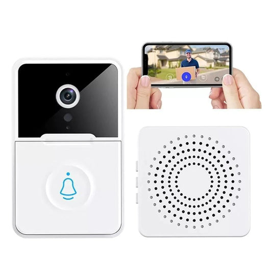 Campainha Inteligente Wi-Fi com Visor LCD e Câmera, Notificações no Celular para Segurança Residencial