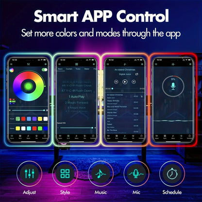 Fita de LED USB 1-30m RGB SMD 2835 com Mudança de Cor, Controle por Aplicativo Bluetooth, Fita de Diodo LED para Decoração de Quarto e Iluminação Traseira de TV