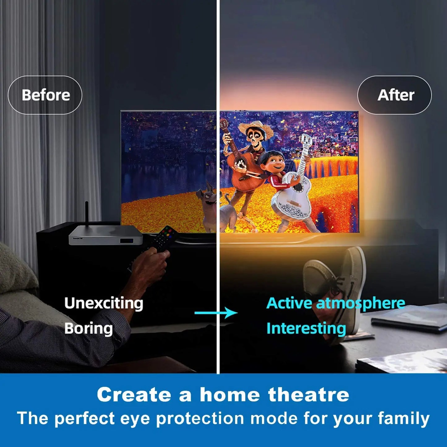 Fita de LED USB 1-30m RGB SMD 2835 com Mudança de Cor, Controle por Aplicativo Bluetooth, Fita de Diodo LED para Decoração de Quarto e Iluminação Traseira de TV