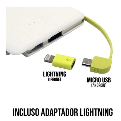 Power Bank 10000mAh Portátil, Carregamento Rápido Compacto Leve, Bateria Externa Para Celular Emergência