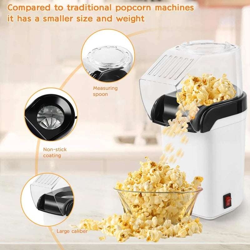 Máquina Elétrica de Pipoca Doméstica 220V 110V, Mini Máquina Automática de Fazer Pipoca com Ar Quente para Uso Doméstico DIY, Cozinha, Presente para Crianças