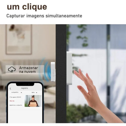 Campainha Inteligente Wi-Fi com Visor LCD e Câmera, Notificações no Celular para Segurança Residencial