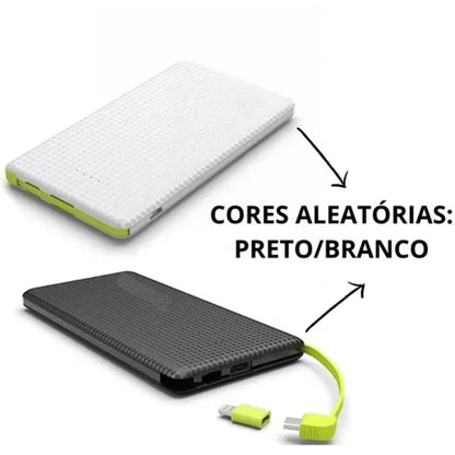 Power Bank 10000mAh Portátil, Carregamento Rápido Compacto Leve, Bateria Externa Para Celular Emergência