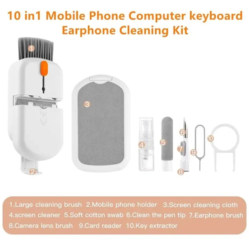 Kit de Limpeza Eletrônica Multifuncional 22 em 1 com Limpadores para Fones Bluetooth, Escovas para Porta de Carregamento e Ferramentas para Limpeza de Teclado