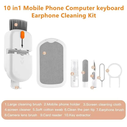 Kit de Limpeza Eletrônica Multifuncional 22 em 1 com Limpadores para Fones Bluetooth, Escovas para Porta de Carregamento e Ferramentas para Limpeza de Teclado