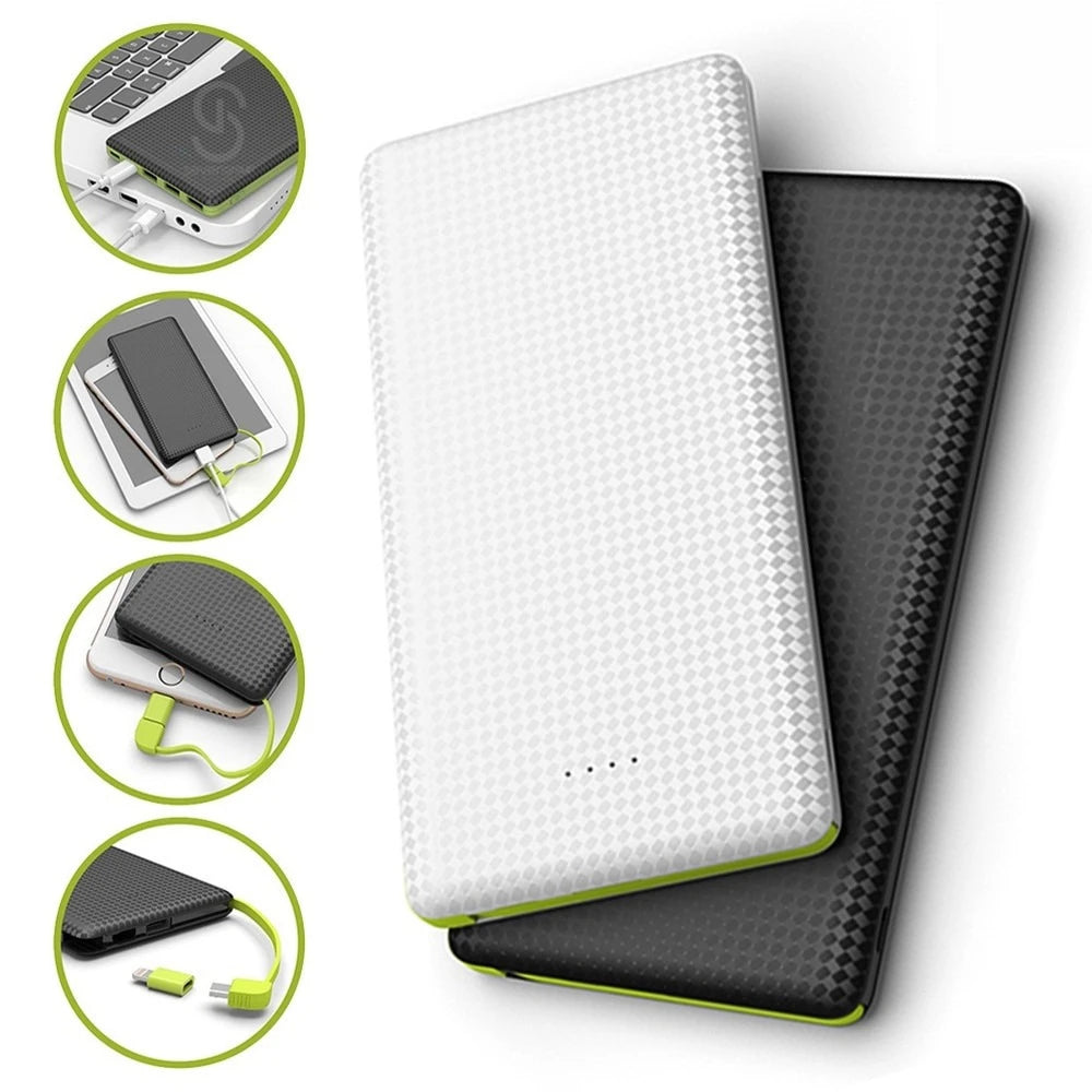 Power Bank 10000mAh Portátil, Carregamento Rápido Compacto Leve, Bateria Externa Para Celular Emergência